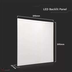   36W LED Panel 595 x 595 mm 4320lm 6400K 120LM/W - 10219 V-TAC