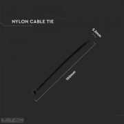 Kábelkötegelő fekete 2,5x100 mm (100db/csomag) - 11160 V-TAC