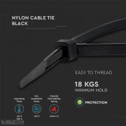 Kábelkötegelő fekete 3,5x200 mm (100db/csomag) - 11168 V-TAC