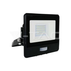 20W LED PIR mozgásérzékelő reflektor SAMSUNG Chip fekete színű  4000K vtac_v-tac_sku-20260-2