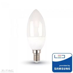   4,5W LED izzó Samsung chip E14 Gyertya 3000K 5 év garancia - 21171 (V-TAC)