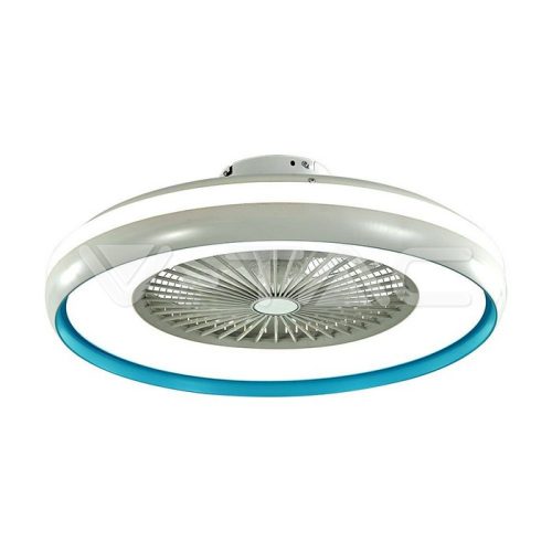 45W LED Ventilátor, beépített világítással, RF távirányító, kék kerettel, 3 az 1-ben (V-TAC)