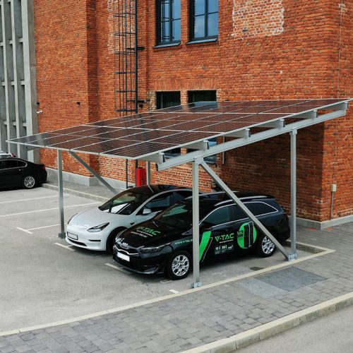 Kocsibeálló integrált napelemes rendszerrel, lítium akkumulátor 20 kWh + napelem inverter 8 kW + 15 napelem vtac_v-tac_sku-22007-2