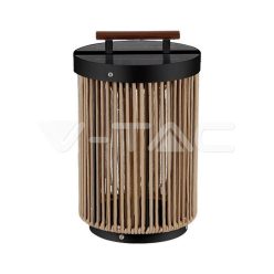 2.4W LED napelemes lámpa fogantyúval, fekete kender kötéllel vtac_v-tac_sku-23349-2