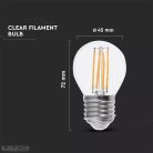 6W Retro LED izzó Filament E27 G45 Meleg fehér - 2842 (V-TAC)