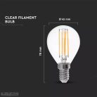 6W Retro LED izzó Filament E14 P45 Meleg fehér - 2845 (V-TAC)