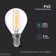 6W Retro LED izzó Filament E14 P45 Meleg fehér - 2845 V-TAC