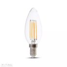 Retro LED izzó - 6W Filament E14 Gyertya 130lm/W Meleg fehér - 2848 (V-TAC)