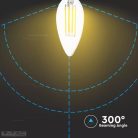 Retro LED izzó - 6W Filament E14 Gyertya 130lm/W Meleg fehér - 2848 (V-TAC)