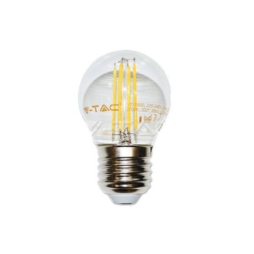 LED filament kisgömb E27 4W=40W 400Lm 2700K meleg fehér V-TAC LED izzó