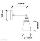 Üveg fali lámpa E27 foglalattal - 3861 (V-TAC)