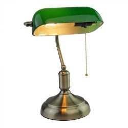 Asztali retro bank lámpa zöld - 3912