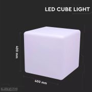 RGB LED-es díszkocka fehér 40 cm IP54 - 40241 V-TAC