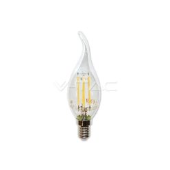   LED filament dekor gyertya E14 4W=40W 400Lm 2700K meleg fehér LED izzó (V-TAC)