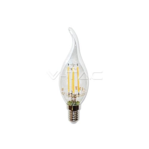 LED filament dekor gyertya E14 4W=40W 400Lm 2700K meleg fehér LED izzó (V-TAC)