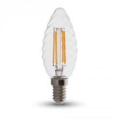   Dimmerelhető Retro LED izzó - 4W Filament E14 csavart gyertya Meleg fehér 4367 (V-TAC)