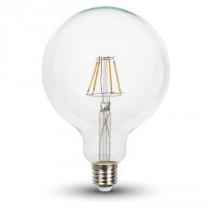 Dimmerelhető Retro LED izzó - 4W Filament Patent E27 G125 Meleg fehér 4399 (V-TAC)