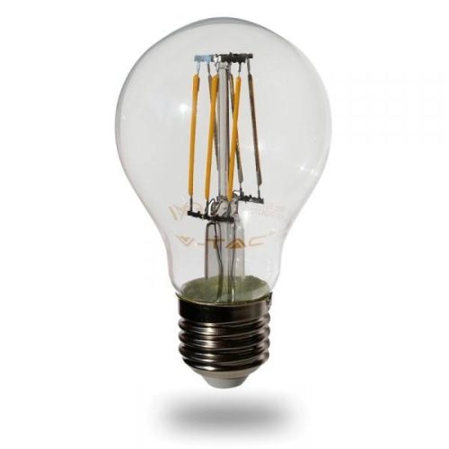 LED filament körte E27 8W=60W 800Lm 6000K hideg fehér LED izzó (V-TAC)