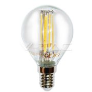   V-TAC LED filament kisgömb E14 4W=40W 400Lm 6000K hideg fehér V-TAC LED izzó