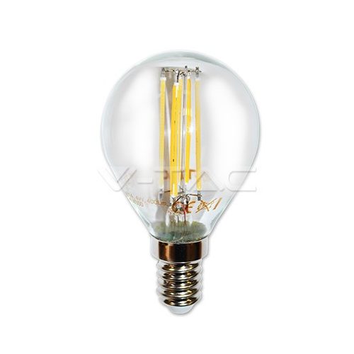 V-TAC LED filament kisgömb E14 4W=40W 400Lm 6000K hideg fehér V-TAC LED izzó