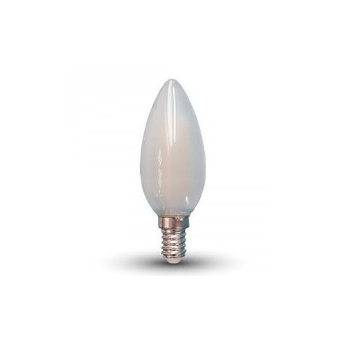 V-TAC LED filament gyertya opál E14 4W=40W 400Lm 2700K meleg fehér V-TAC LED izzó