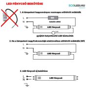 V-TAC LED fénycső 600mm műanyag forgatható 10W 800Lm 3000K