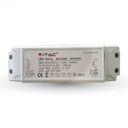 45W-os vibrálásmentes tápegység A++ LED panelhez 5év garancia - 6270 V-TAC