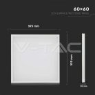 36W LED Panel 600 x 600 mm 3960 lm 4000K - 638011 (V-TAC)