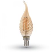   Retro LED izzó - 4W E14 Filament csavart gyertyaláng szabadalmi borostyán burkolat 2200K 7116
