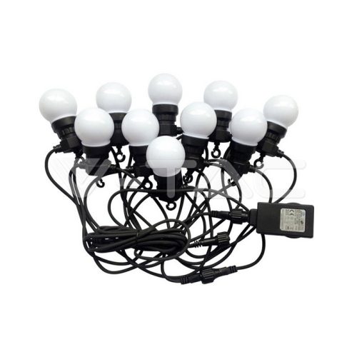 LED Fényfüzér 5m. 10 x 0.5W EU izzók 6000K (V-TAC)