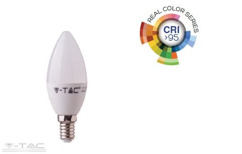 5,5W LED izzó CRI>95 E14 gyertya 4000K - 7495 (V-TAC)