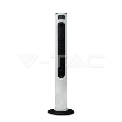 55W LED Ventilátor torony, digitális hőmérséklet kijelző + távirányító, fekete és fehér színű (V-TAC)