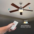 60W ventilátor 15W beépített LED világítással - 7913 (V-TAC)