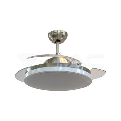30W 3 az 1-ben LED mennyezeti ventilátor RF vezérléssel, 3 pengével, fehér színű, 35W DC motor (V-TAC)