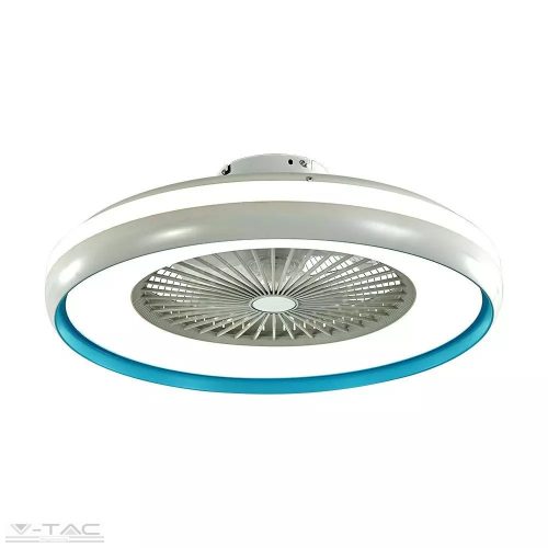 45W Kék gyűrűs ventilátor 35W beépített világítással CCT 3 IN 1 távirányítóval - 7934 (V-TAC)