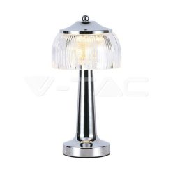 3 az 1-ben LED asztali lámpa, 1800mAh akkumulátorral, Ø 13.5 cm, mag. 26.5 cm, króm színű vtac_v-tac_sku-7939-2