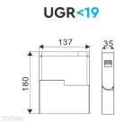 10W Magnetic dönthető lineár spotlámpa CRI>90 fekete 3000K UGR19 - 7962 (V-TAC)