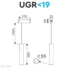 15W Magnetic függesztett világítás CRI>90 fekete 3000K UGR19 - 7968 (V-TAC)