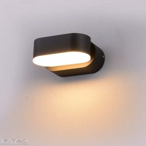 6W LED ovális fali lámpatest fekete 4000K IP65 - 8289