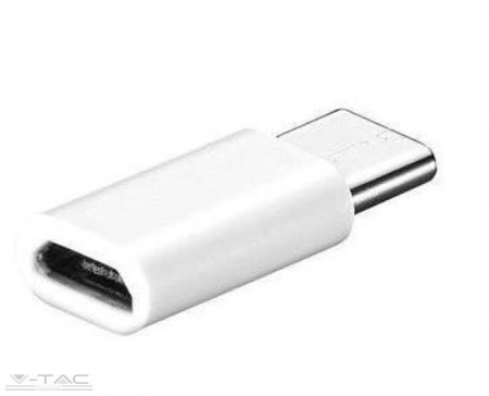 Micro USB C átalakító fehér - 8472 (V-TAC)