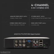 5in1 4 csatornás rögzítő AHD/CVI/TVI/IP/CVBS - 8476 V-TAC
