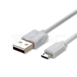 1m. Micro USB kábel fehér gyöngy széria vtac_v-tac_sku-8480-2