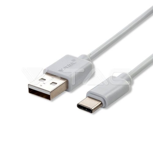 1m. C típusú USB kábel fehér gyöngy széria vtac_v-tac_sku-8482-2