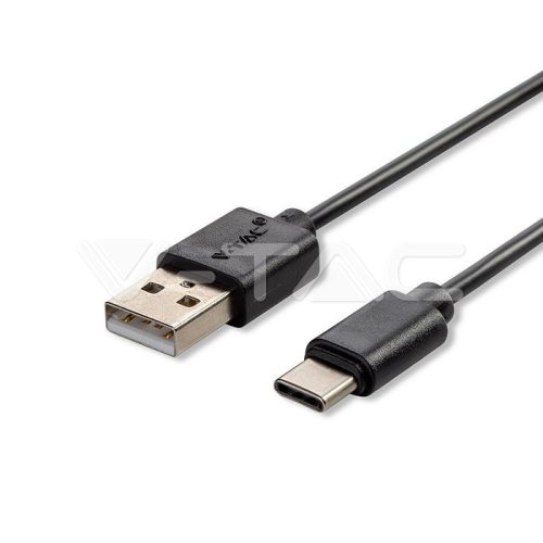 1m. C típusú USB kábel fekete gyöngy széria vtac_v-tac_sku-8483-2