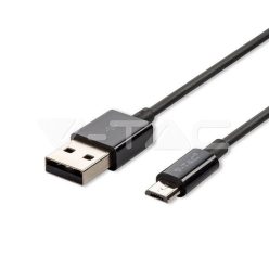 1m. .Micro USB kábel fekete ezüst széria vtac_v-tac_sku-8485-2