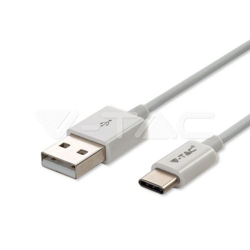 1m. C típusú USB kábel fehé ezüst széria vtac_v-tac_sku-8486-2