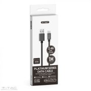 Micro USB fonott kábel 1m fekete 2,4A Platina széria - 8488 V-TAC