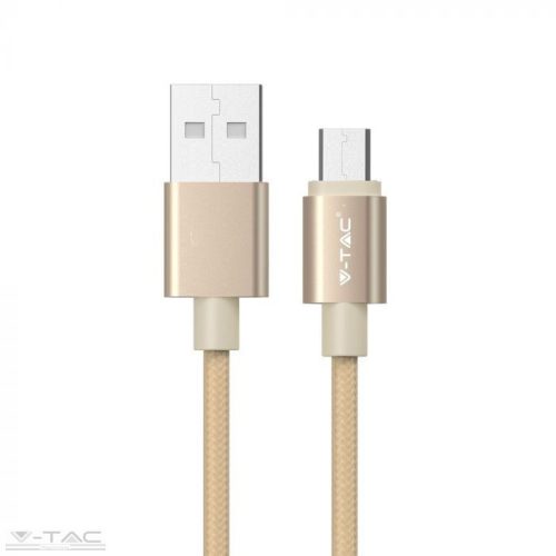Micro USB fonott kábel 1m arany 2,4A Platina széria - 8490 V-TAC