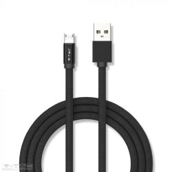   Micro USB  szövet kábel 1m fekete 2,4A Rubin széria - 8494 V-TAC