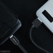 Micro USB  szövet kábel 1m fekete 2,4A Rubin széria - 8494 V-TAC